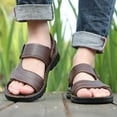 thumbnail image 2 of Xfvqtps Men Sandals Slingback Side Cutout Open Toe Thick Sole Soft Non Slip Comfortable Breathable Casual Sandals Brown, 2 of 8