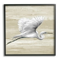 Stupell Industries Flying Heron Sand Textured Background Natural Tones,12 x 12, Design by Patricia Pinto