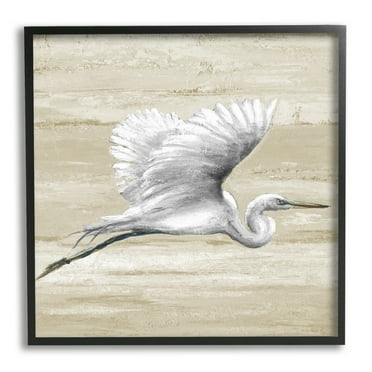 Stupell Industries Flying Heron Sand Textured Background Natural Tones,12 x 12, Design by Patricia Pinto