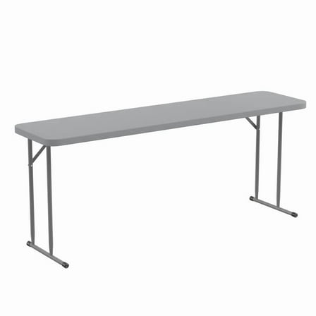 18'' x 70'' Rectangular Gray Plastic Folding Table - Seminar Table Training Table