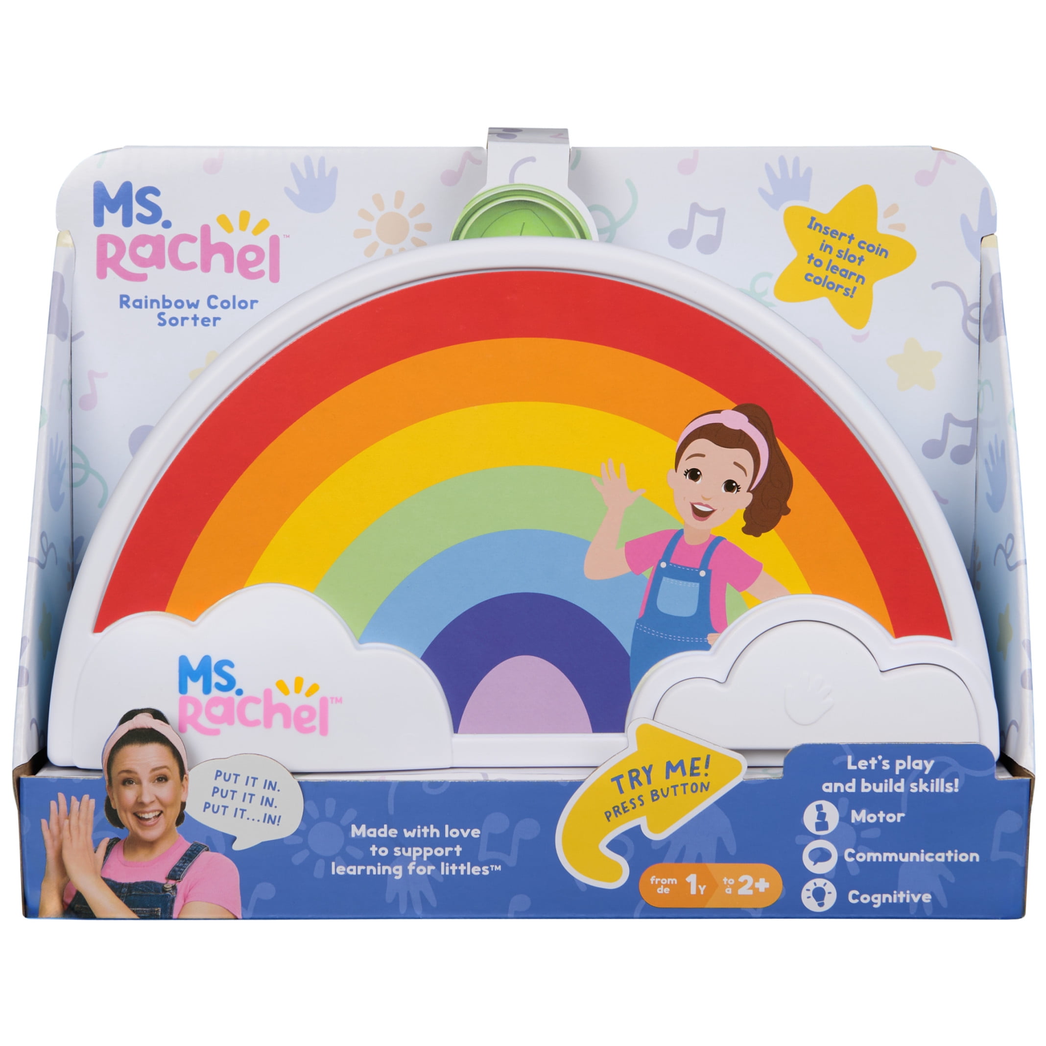 Ms. Rachel Electronic Rainbow Color Sorter with Lights, Music & Sounds, 7 Colors, for Kids Ages 1+