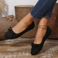 thumbnail image 4 of hoksml Women's Pointed Toe Bow Flats, Dress Shoes, Comfortable Slip-On Ballet Flats, Black Green, 4 of 9