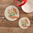 thumbnail image 2 of Daisy Flowers Hands Trivet Mats Pot Holders Cotton Woven Non-Slip Heat Resistant for Hot Pots Pans Pats for Cooking Baking Set of 2, 2 of 7