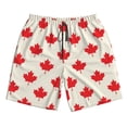 thumbnail image 3 of Uemuo Happy Canada Day Pattern Men's Swim Trunks Hawaiian Beach Bathing Suit Swimsuits Beach Quick-Dry Shorts with Pockets-Small, 3 of 9
