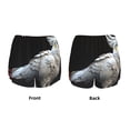 thumbnail image 5 of Lsque White Red Cockatoo Printed Women's Running Shorts with Liner Pockets,Elastic Quick Dry Workout Athletic Gym Yoga Shorts,Womens High Waist Shorts-Large, 5 of 9