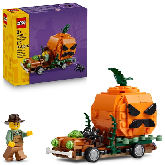 LEGO Jack-O-Lantern Pick Up Truck - Building Toy for Boys & Girls, Ages 8 - Indoor Halloween Decoration & Craft - Gift for Kids - 40822