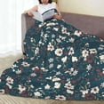 thumbnail image 6 of Honeii Vintage Floral Print Fleece Blanket - Throw Blanket for Bed, Sofa, Couch, Camping, and Travel , Microplush Ultra Soft Warm Blanket-60"x50", 6 of 7