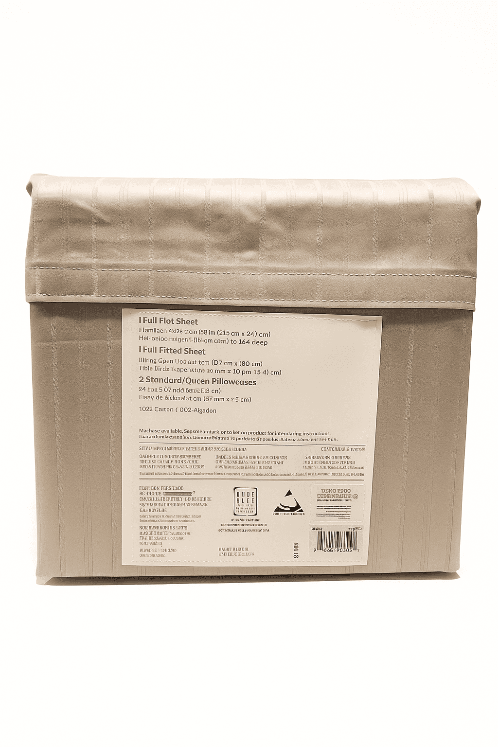 Nestwell Silky & Smooth Egyptian Cotton Sateen, FULL Sheet Set - Beige, 625TC