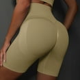 thumbnail image 2 of OSOLU Fitness Yoga Shorts High Waist Soft Spandex Riding Shorts Women's Dance Volleyball Lift Shorts Sports Soft Tummy Control Workout Athletic Gym Bottoms Khaki M, 2 of 5