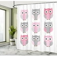 thumbnail image 4 of Ambesonne Pink and Grey Shower Curtain, Owl Animals, 69"Wx84"L, Blush Grey, 4 of 4