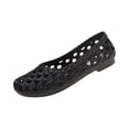 thumbnail image 2 of Women Hand Woven Hollow Slip-on Flat Shoes, Breathable Cutout Closed Toe Casual Walking Flats, Non-slip Lightweight Summer Daily Loafers, 4 Colors Available, 2 of 5
