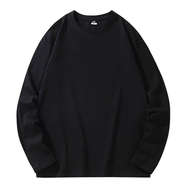 pstuiky Camisas para hombre de manga larga, Camisa informal de manga larga con cuello redondo y color liso para hombre. Blusas de manga larga con cuello redondo. tops de invierno para hombre xl