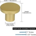 thumbnail image 2 of 6 Pack Brushed Brass Cabinet Knobs Round Drawer Knobs, 1.18 Inch Diameter Bathroom Modern Cabinet Knobs, 2 of 8