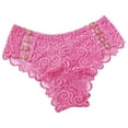 thumbnail image 2 of Sunvit-Panties Juniors Low Rise Lace Thong - Soft Stretchy Nylon Spandex, Gold Heart Ring Detail, Pink Color, Size M - Ideal for Daily & Romantic Wear, 2 of 7
