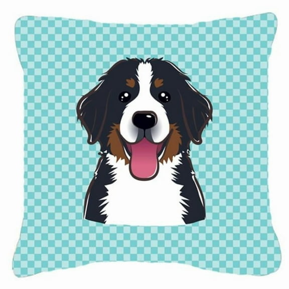 Dog Face Checkerboard Design Fabric Decorative Pillow