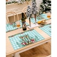 thumbnail image 5 of Christmas Placemats Set of 6 Cowboy Boot Holly Leaves Christmas Placemats for Dining Table Candy Canes Blue Plaid Table Mat Winter Holiday Home Party Kitchen Table Decorations, 5 of 6