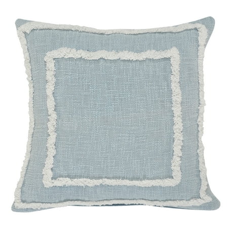 Ox Bay Modern Tufted Sky Throw Pillow, 20 in. Square, Blue / White, Count per Pack 1