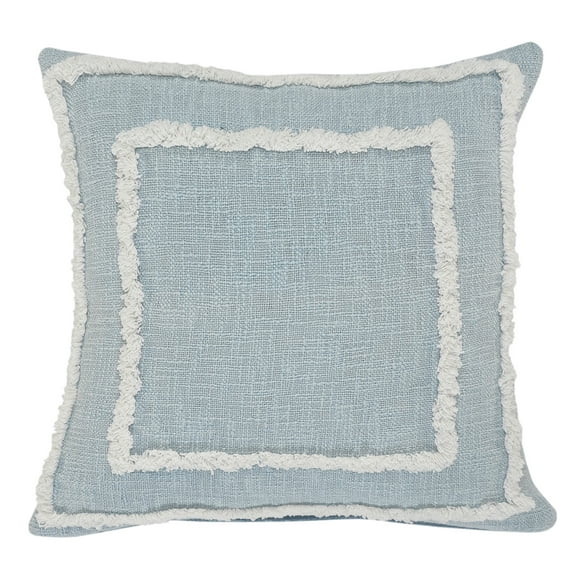Ox Bay Modern Tufted Sky Throw Pillow, 20 in. Square, Blue / White, Count per Pack 1