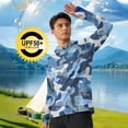 Abomasnow Mens UPF 50+ Hoodie Shirts Long Sleeve Color Blocking Rash ...