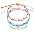thumbnail image 3 of fastboy 3 Pieces Wax Cord Braided Bracelet Adjustable Shell Drawstring Handcrafted Boho Decor Universal Bracelets Accessories, 3 of 6