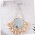 thumbnail image 6 of OATIPHO Raffia Decorative Mirror Beige Handmade Wall Art for Home Decoration, 6 of 8