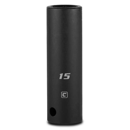 UPC: 0886352552158 | Capri Tools 15 mm Deep Impact Socket 1/2-Inch Drive 6-Point Metric