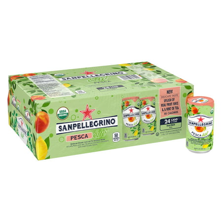SANPELLEGRINO Pesca &te Sparkling Organic Juice and Tea Beverage Blend 24-8.45 fl. oz.