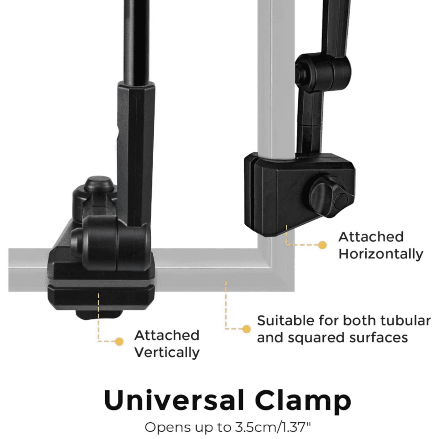 Universal Clamp On Umbrella Adjustable Outdoor UV Protection Beach Chair Umbrella for Strollers, Wheelchairs, Patio Chairs, and Golf Carts
