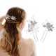 thumbnail image 4 of Par de plata, cuatro hojas en U, accesorios para el cabello de flores de boda, accesorios para el cabello de boda, accesorios para el cabello para mujeres y niñas, 4 of 5