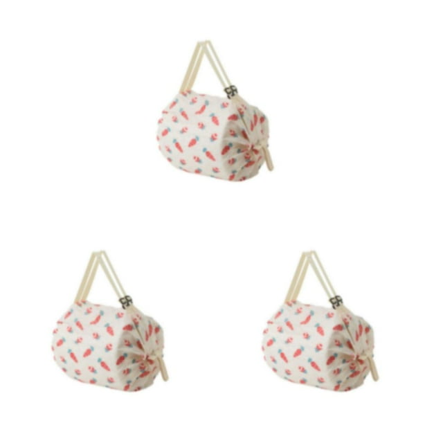 Thinsony Sacs de Rangement Pliables Gain de Place Articles Organisés en Déplacement Sac de Courses Réutilisable en Polyester pour Voyage Sac de Plage Sac à Main Carotte 3ensemble