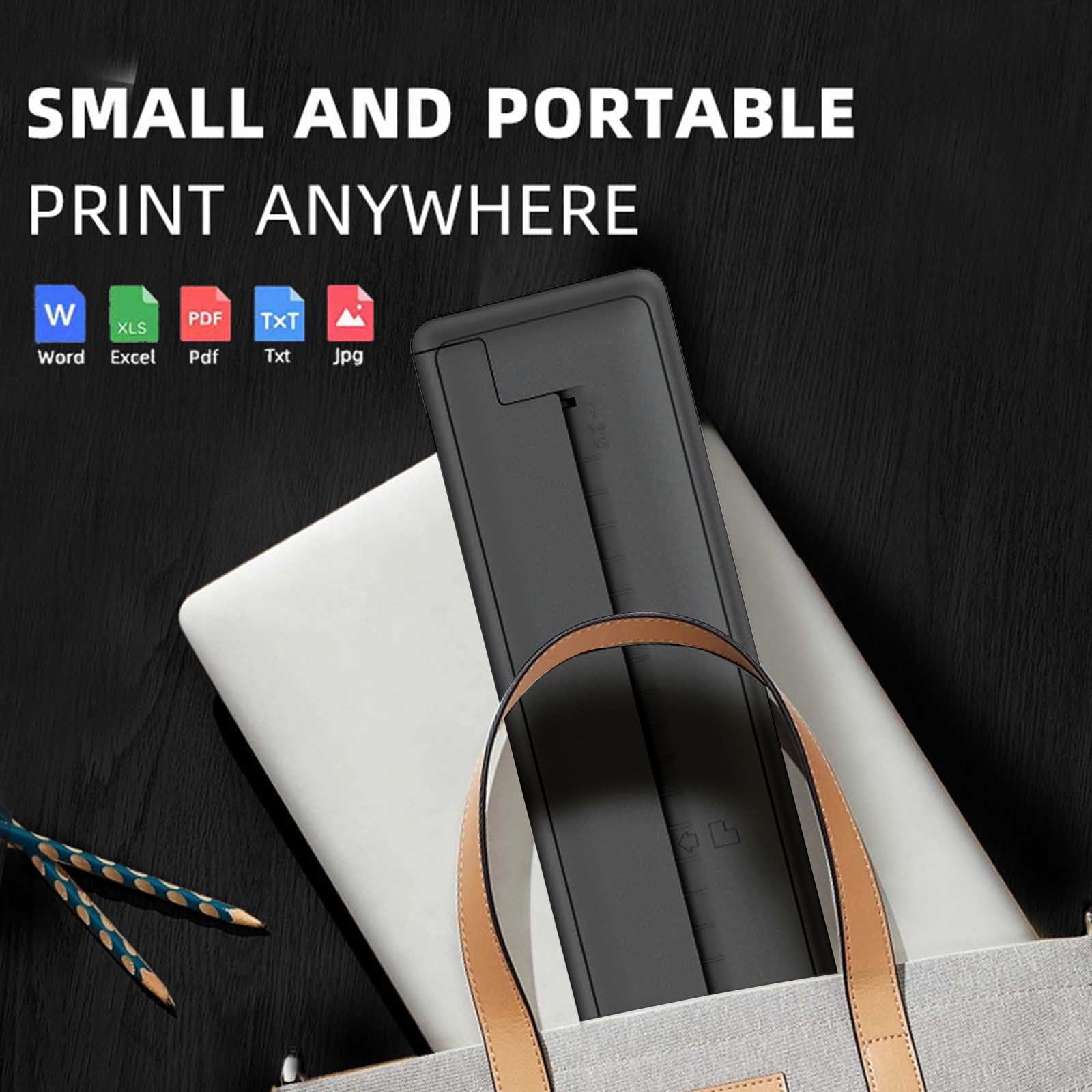Blasgw Wireless Thermal A4 Paper Printers High-definition Office And Household Small Mini Portable Inkless Printing Machine Black