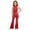 Burgundy, variant on Kids Girls Lyrical Dance Bodysuit Jumpsuit Flare Bell Bottom Pants Rhinestones Mesh Gymnastics Leotard Royal Blue 6