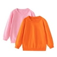 thumbnail image 2 of 2 Pack Kids Crewneck Sweatshirts Solid Color Long Sleeve Pullover Soft Comfy Tops Fall Winter Casual Clothes for Boys Girls 1-11 Years, 2 of 7