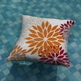 thumbnail image 2 of Orange Wine Red Flower Pillow Covers 18x18 Inch Set of 2 Outdoor Throw Pillows Outdoor Waterproof Decor for Living Room Sofa Patio Funiture Garden Floral Polyester Pillow Covers 002S, 2 of 6