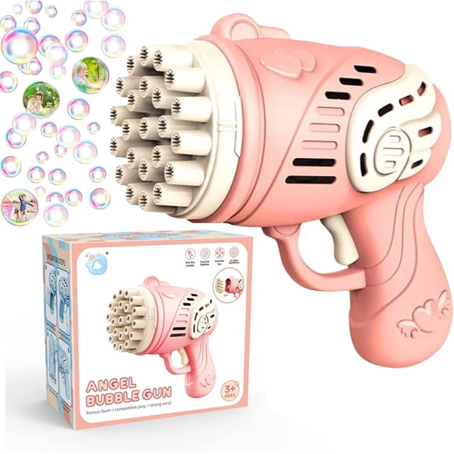 Máquina de burbujas Gatling de 23 agujeros para niños, fabricante de burbujas automático eléctrico para exteriores para niños nuevos yeacher estándar