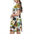 thumbnail image 2 of Gukieu Collage of pretty dogs Print Women's Short Sleeve Dress, Elastic Waistband A-line with Pockets Summer Dress, Suitable for Daily Leisure, Work, Vacation, 2 of 6