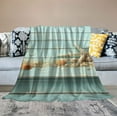 thumbnail image 2 of COMIO Starfish Seashell Sherpa Blanket,Conch Sea Shell Blanket Coastal Animal Throw Blanket for Bed Chair Retro Rustic Farmhouse Blanket Teal Wooden Striped Fuzzy Blanket Kids Boys Girls, 2 of 6