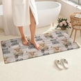 thumbnail image 4 of Beige Highland Cow Flower Cart Pattern Bathroom Rugs Mat,Non Slip Microfiber Bathroom Rug,Rubber Backing,Soft Bathroom Mats for Bathroom Floor,Tub and Shower,60x24in(150x60cm), 4 of 5