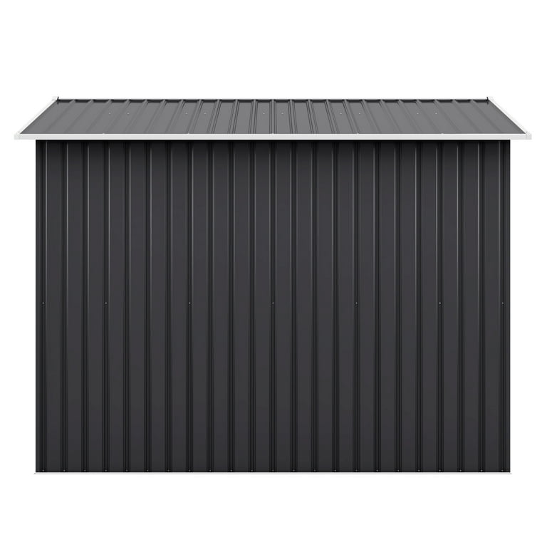 HOGYME 8' x 8' Weather-Resistant Yard Storage Shed, Dark