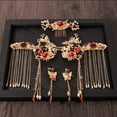 thumbnail image 3 of Sinyiin Bride Retro Chinese Style Hair Ornaments Tassel Women Wedding Headdress Earrings, 3 of 20