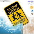 thumbnail image 4 of Slow Down Kids and Pets at Play Signs, 18" x 12" Reflective Metal Safety Sign for Neighborhood Driveway or Yard, 40Mil Rust Free Aluminum Weather Resistant Waterproof, 4 of 5