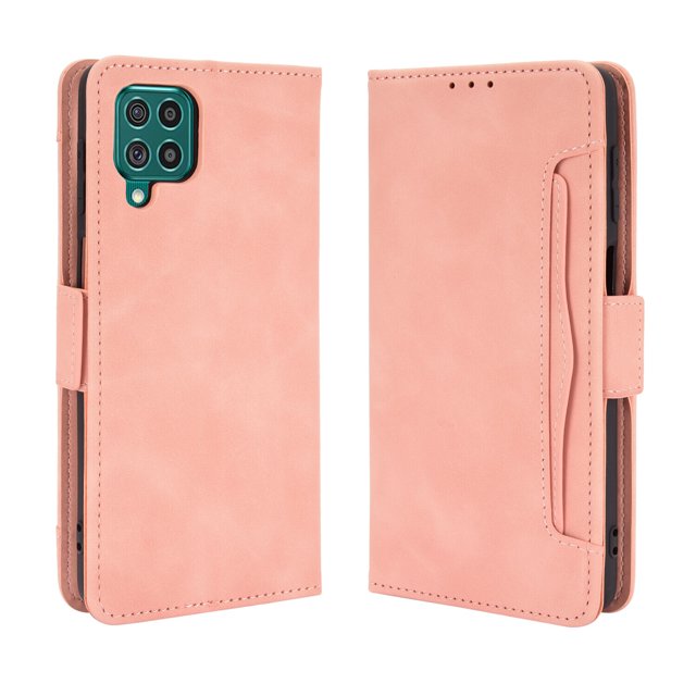 Case for Samsung Galaxy M62 Cover Adjustable Detachable Card Holder Magnetic closure Leather Wallet Case - Pink