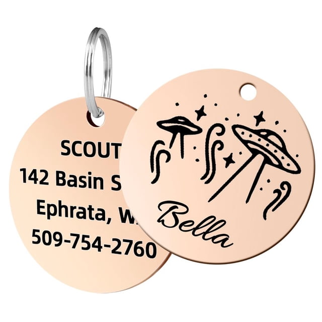 Personalized Pet ID Tags, Customizable Stainless Steel Dog and Cat Tags with Multiple Designs, Pet ID Name Dog Tags, Cat Collar Accessories Gifts for Pet Lovers