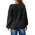 thumbnail image 5 of Women Long Sleeve Fall Winter Oversize V-neck Knit Sweater Casual Loose Pullover, 5 of 7