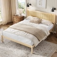 thumbnail image 2 of Marco de cama de plataforma con cabecera, soporte de lámina de madera, no se necesita resorte de caja, rey, 2 of 5