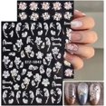 thumbnail image 5 of 5D Nail Sticker Design Nail Decals 4 Sheets Flower Nail Stickers Appliques Nail Art Self-Adhesive Nail Art Stickers 5D Nail Decals for DIY Nail Art Decor, 5 of 5