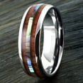 thumbnail image 5 of Tungsten Carbide Rings for Men Wedding Bands for Him 6mm Hawaiian Koa Wood and Abalone, 5 of 5