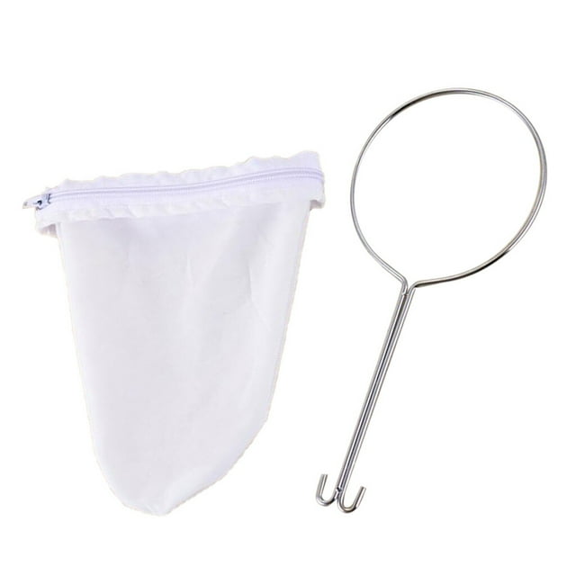 Stainless Steel Handle Ring Coffee Tea leaves, better Cloth Strainer Filter Sock Bag L