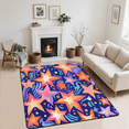 thumbnail image 2 of CURLYOOT Boho Stars Area Rugs for Living Room Bedroom, 4' 10" x 6' 8" Washable Rug, Abstract Geometric Floor Carpet with Non Slip Backing for Dining Room Indoor, 2 of 8