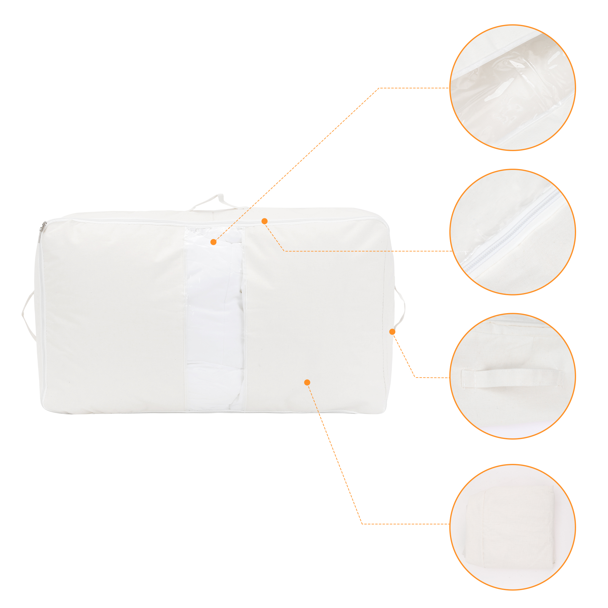 Unique Bargains 1 Pack Clothes Storage Bags Moving Bags White 31*19*6in